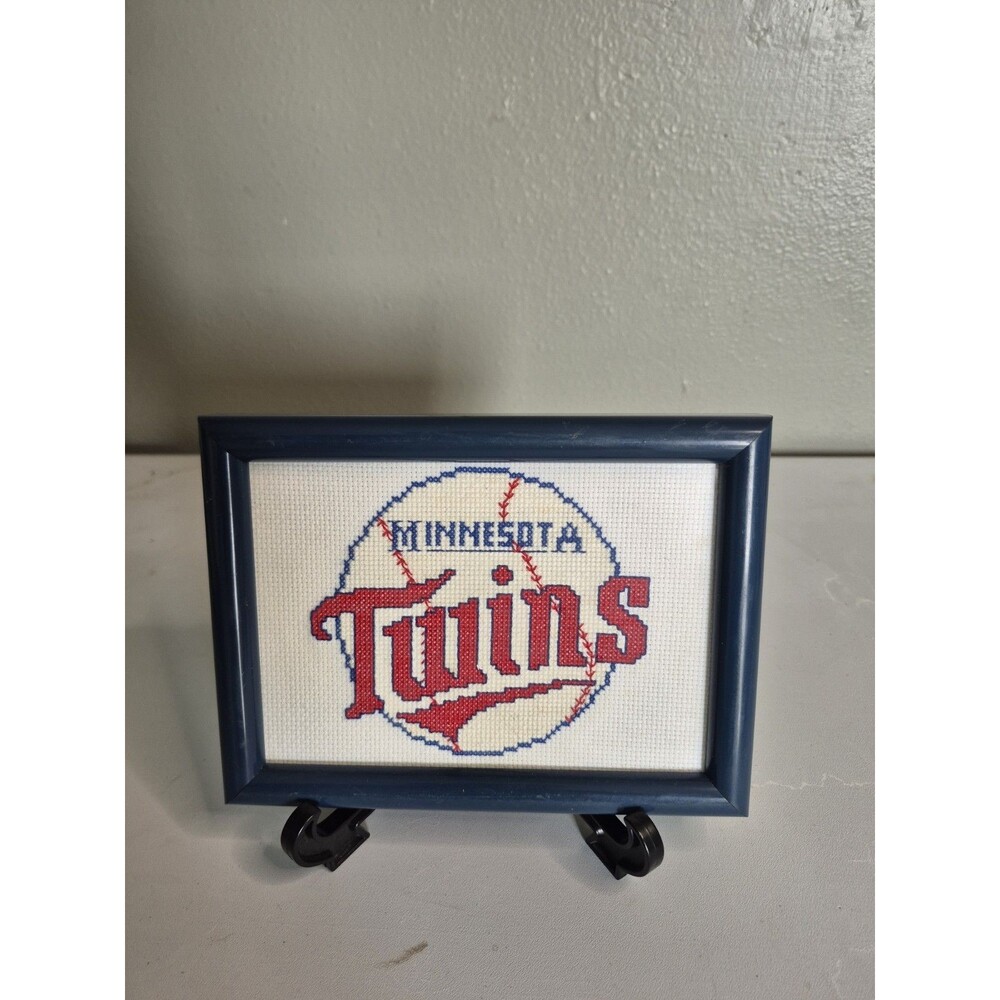Minnesota Twins framed cross-stitch Needle Work